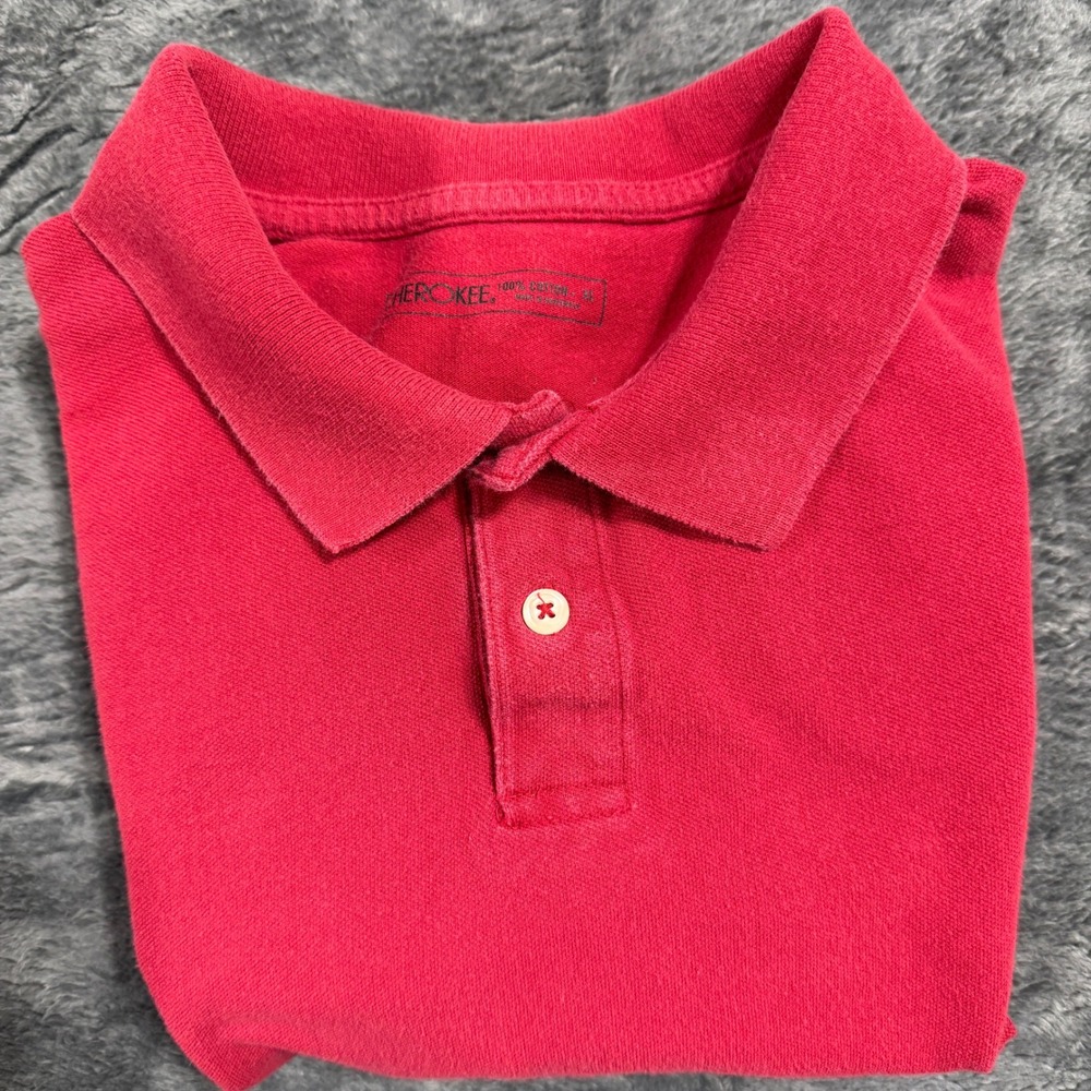 Cherokee Polo Shirt Mens XL Red‎ Short Sleeve Cotton 2549